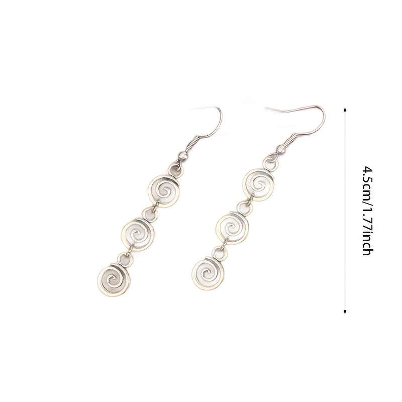 Fashionable Vintage Spiral Earrings with Long Tassel Hooks